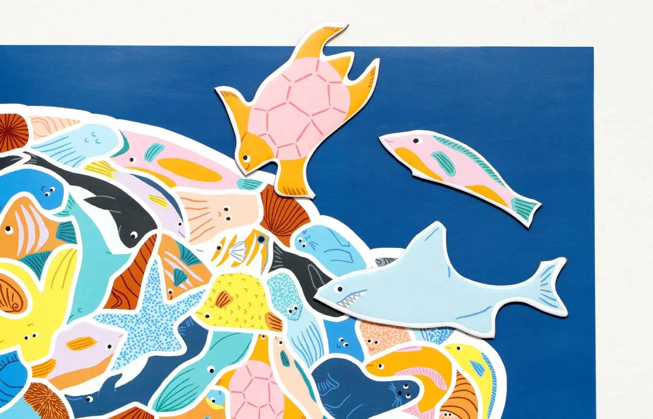 Bild: 9783962442408 | 299 Meerestiere und 1 Taucher | Ein Meeresknäuel-Puzzle | Léa Maupetit