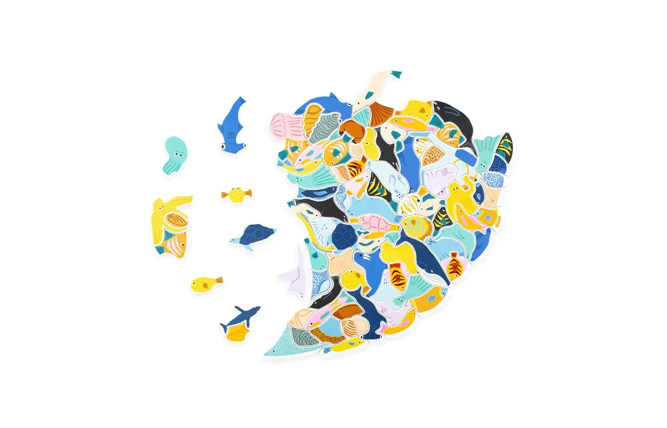 Bild: 9783962442408 | 299 Meerestiere und 1 Taucher | Ein Meeresknäuel-Puzzle | Léa Maupetit