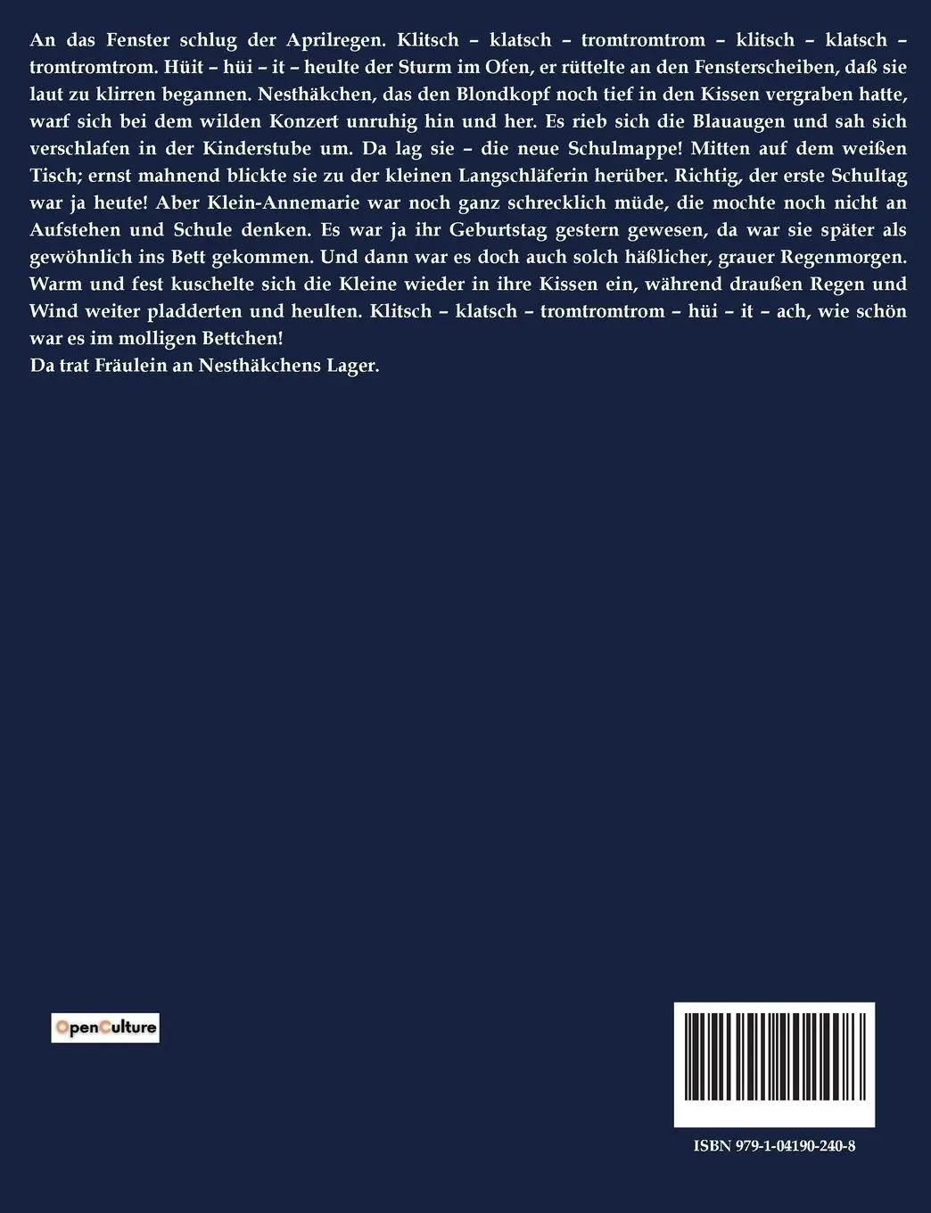 Rückseite: 9791041902408 | Nesthäkchens erstes Schuljahr | Else Ury | Taschenbuch | 162 S. | 2023