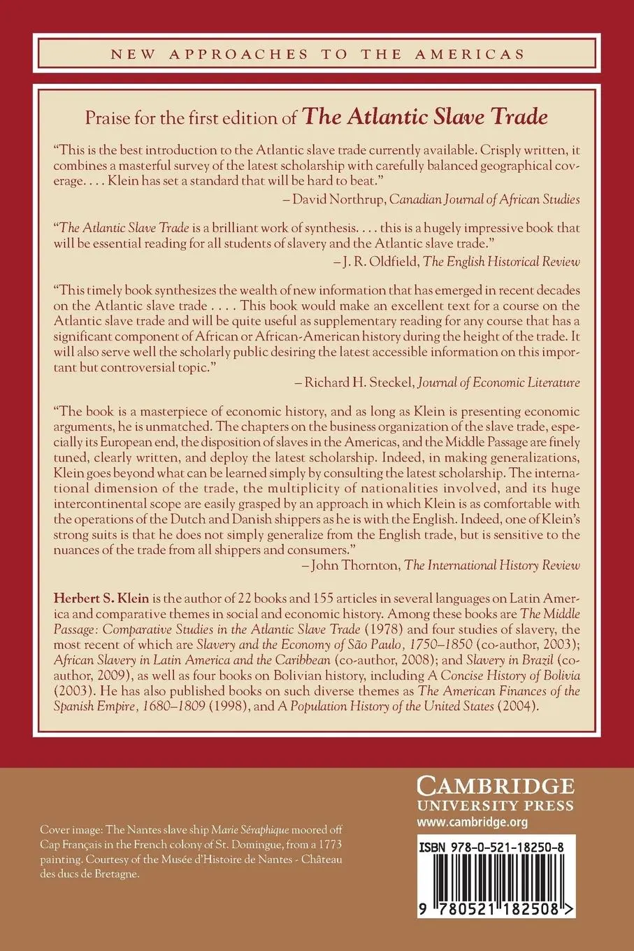 Rückseite: 9780521182508 | The Atlantic Slave Trade | Herbert S. Klein | Taschenbuch | Englisch