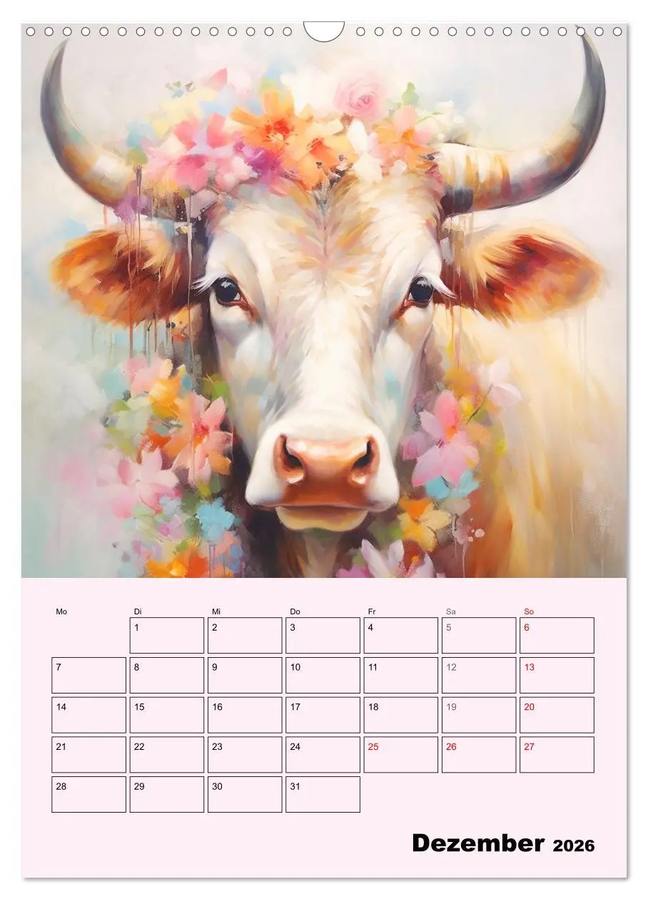 Bild: 9783516312508 | Zauberhafte Kühe. Duftige Aquarelle von tollen Tieren (Wandkalender...