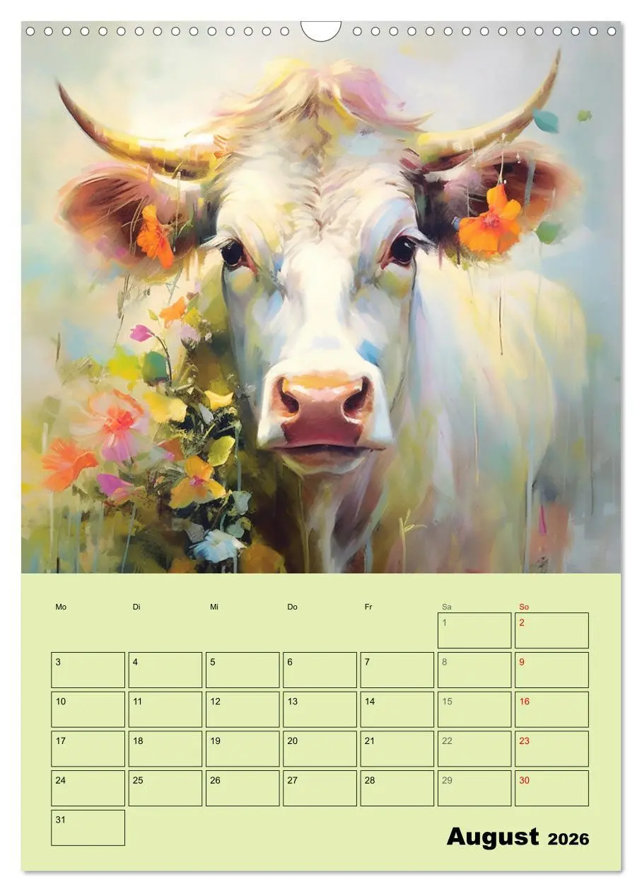 Bild: 9783516312508 | Zauberhafte Kühe. Duftige Aquarelle von tollen Tieren (Wandkalender...
