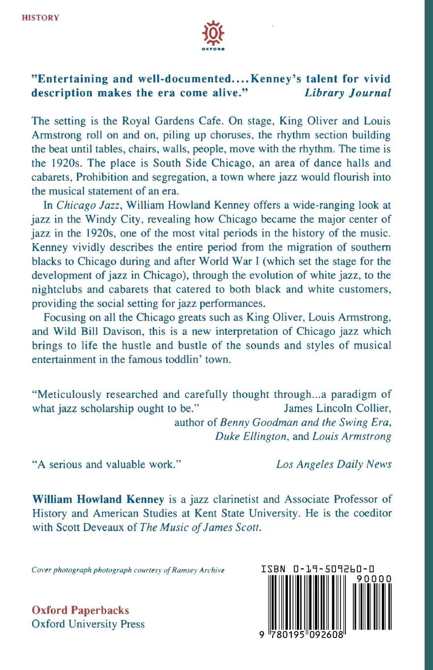 Rückseite: 9780195092608 | Chicago Jazz | A Cultural History 1904-1930 | William Howland Kenney