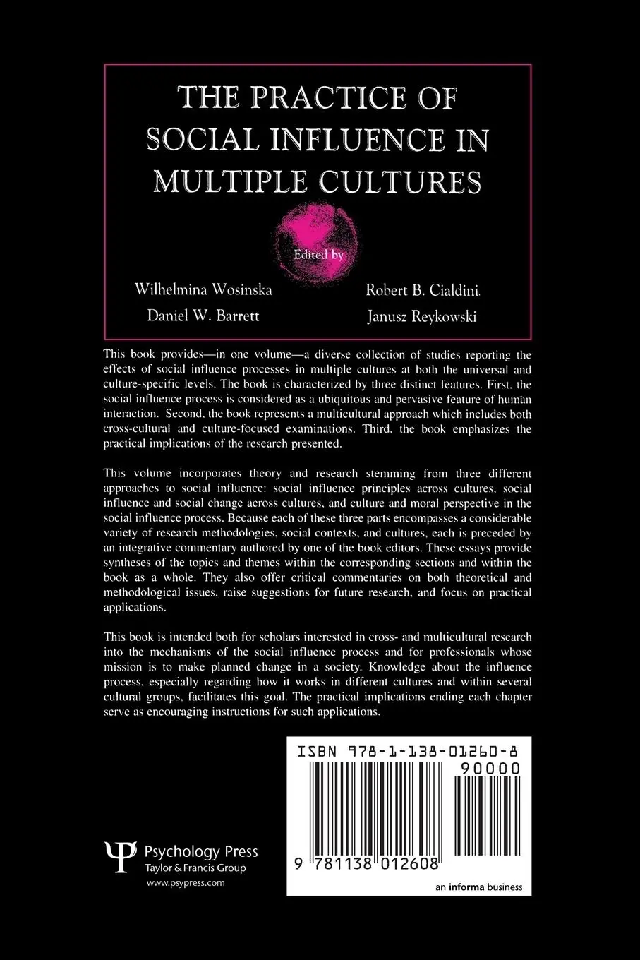 Rückseite: 9781138012608 | The Practice of Social influence in Multiple Cultures | Taschenbuch