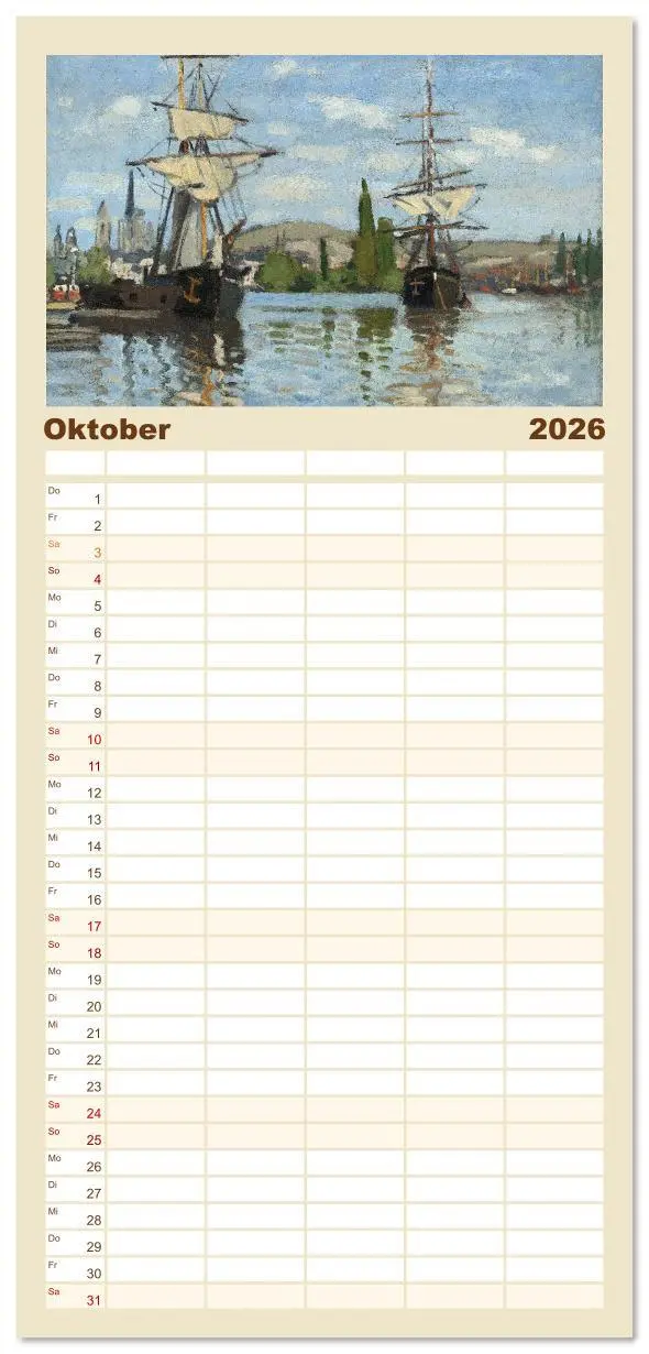 Bild: 9783516612608 | Familienplaner 2026 - Typisch Monet mit 5 Spalten (Wandkalender, 21...