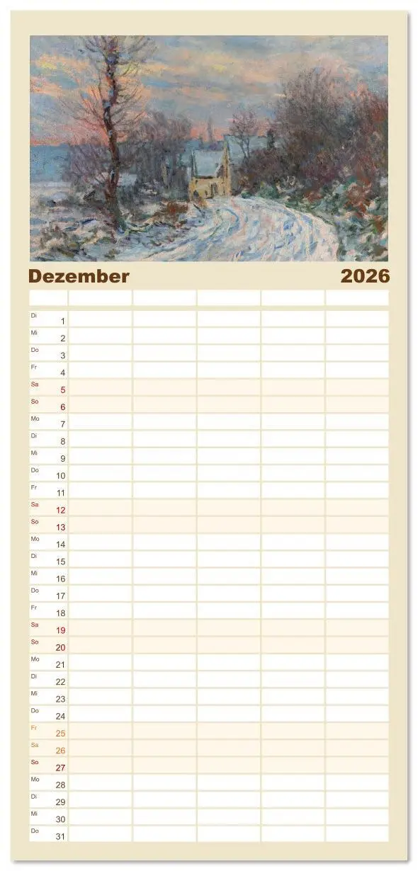 Bild: 9783516612608 | Familienplaner 2026 - Typisch Monet mit 5 Spalten (Wandkalender, 21...