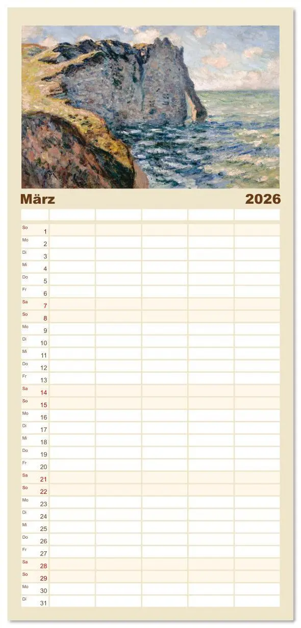 Bild: 9783516612608 | Familienplaner 2026 - Typisch Monet mit 5 Spalten (Wandkalender, 21...