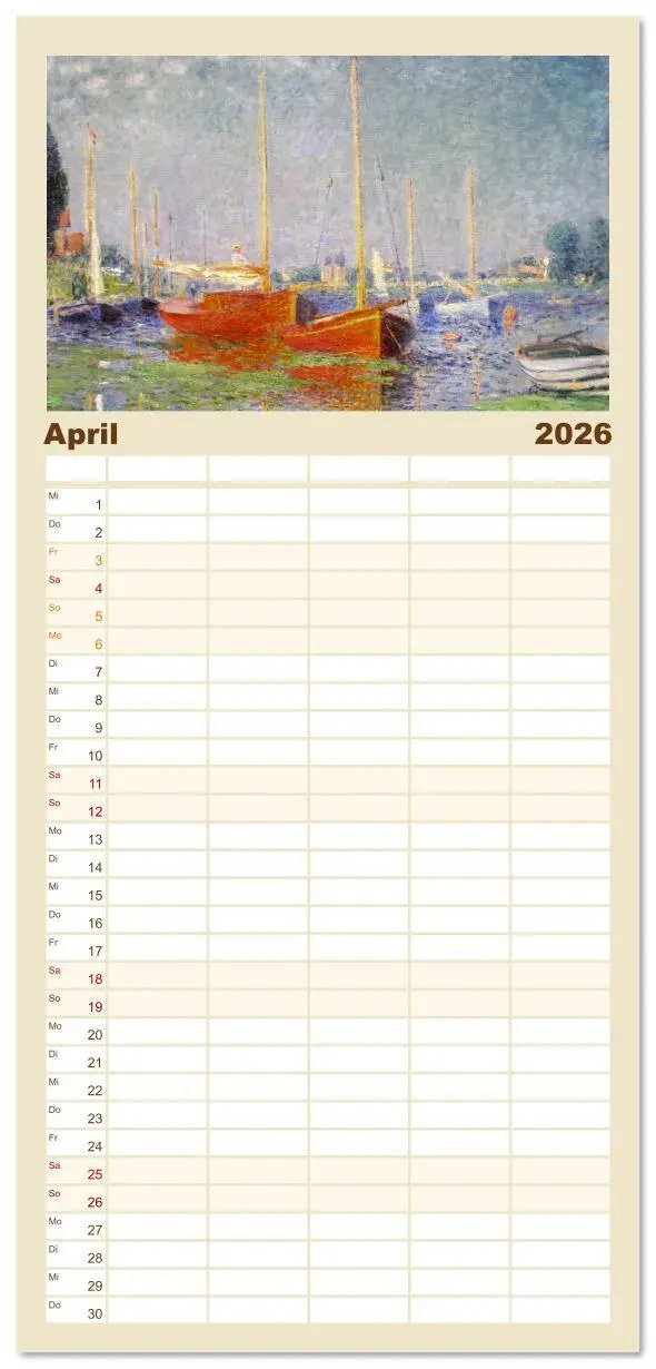 Bild: 9783516612608 | Familienplaner 2026 - Typisch Monet mit 5 Spalten (Wandkalender, 21...