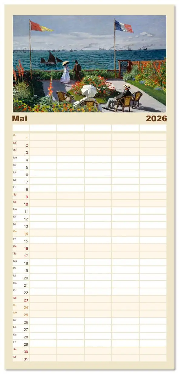 Bild: 9783516612608 | Familienplaner 2026 - Typisch Monet mit 5 Spalten (Wandkalender, 21...