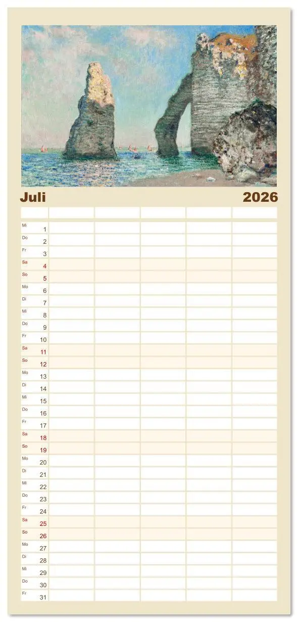 Bild: 9783516612608 | Familienplaner 2026 - Typisch Monet mit 5 Spalten (Wandkalender, 21...