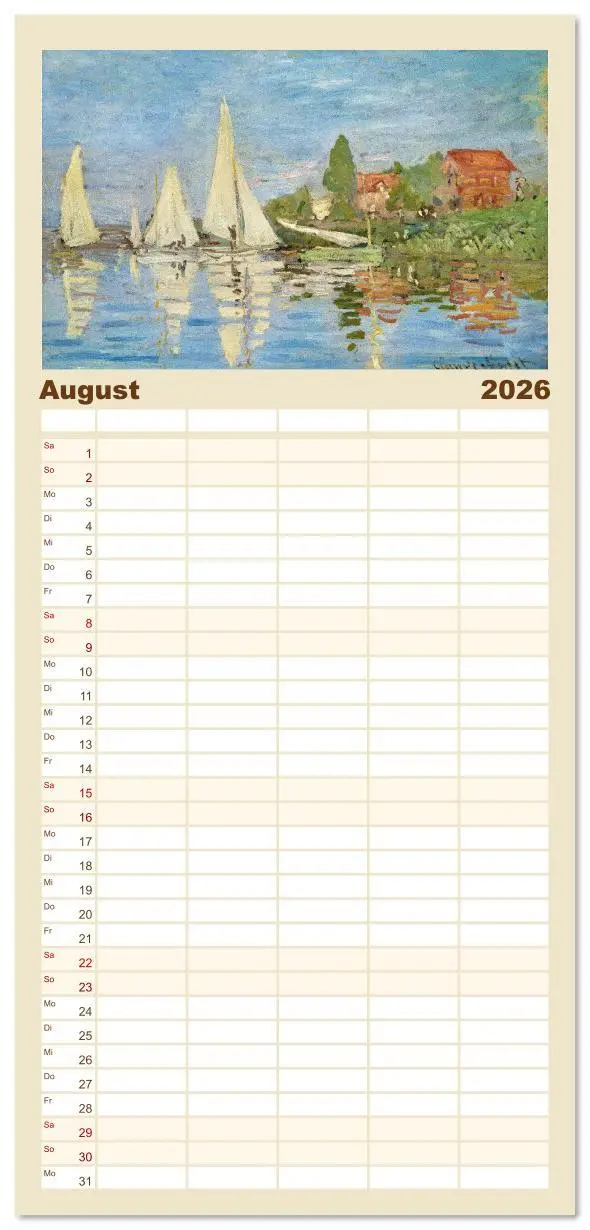 Bild: 9783516612608 | Familienplaner 2026 - Typisch Monet mit 5 Spalten (Wandkalender, 21...