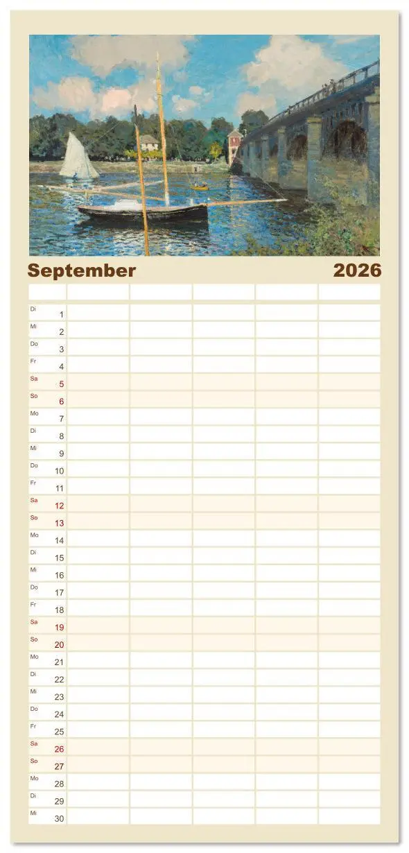 Bild: 9783516612608 | Familienplaner 2026 - Typisch Monet mit 5 Spalten (Wandkalender, 21...