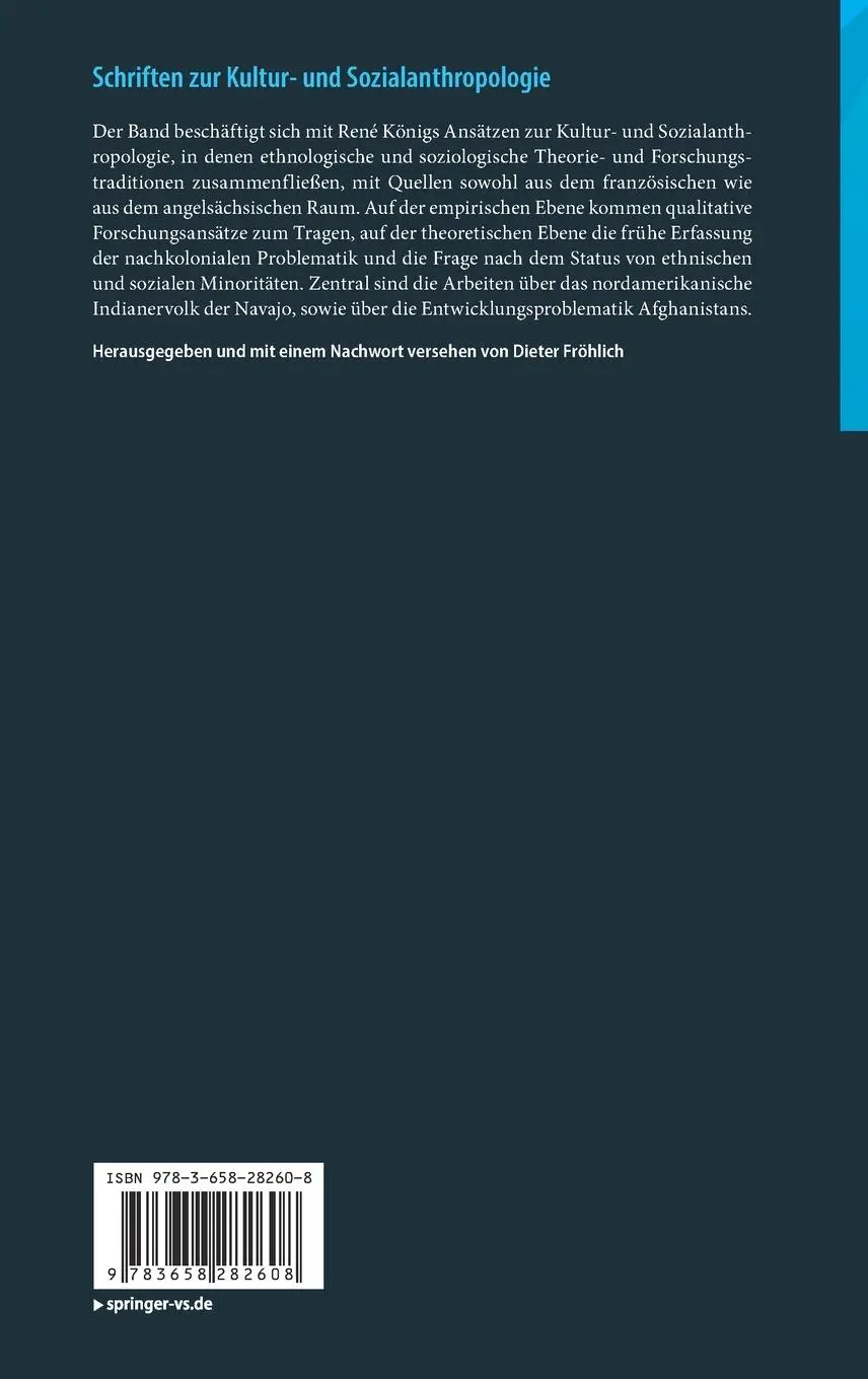Rückseite: 9783658282608 | Schriften zur Kultur- und Sozialanthropologie | René König | Buch | ix
