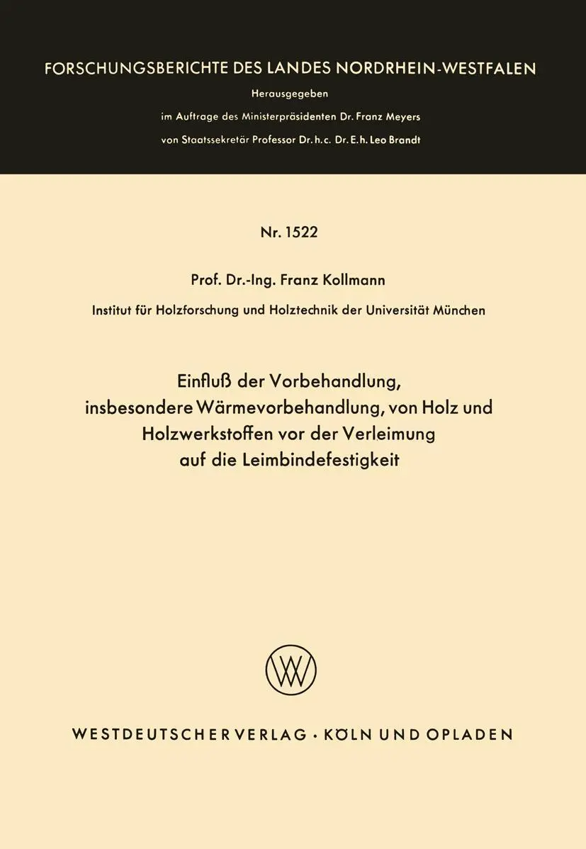 Cover: 9783663062608 | Einfluß der Vorbehandlung, insbesondere Wärmevorbehandlung, von...