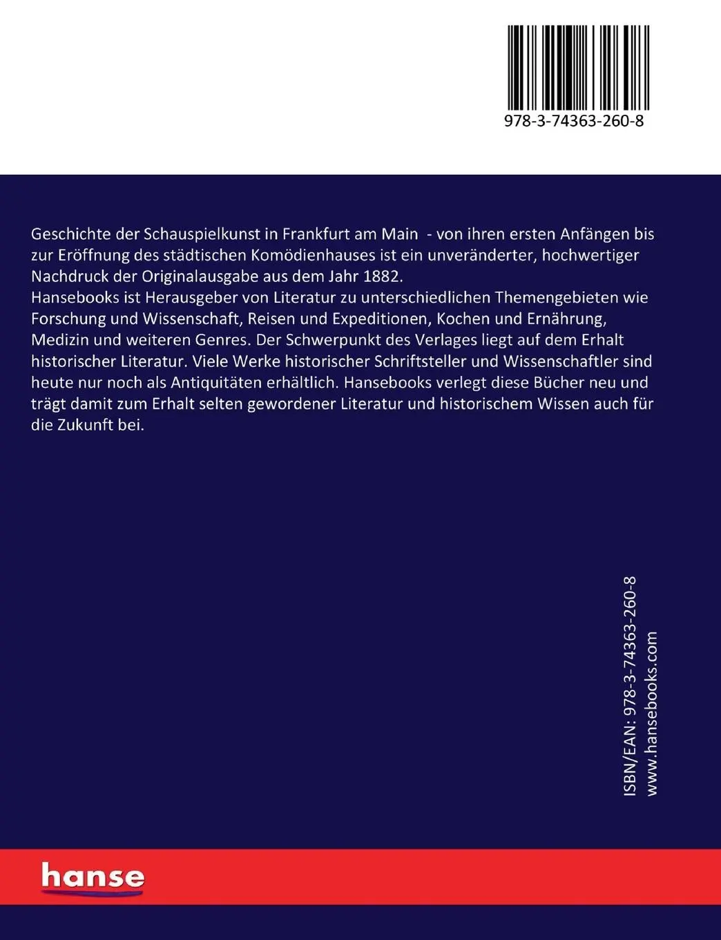Rückseite: 9783743632608 | Geschichte der Schauspielkunst in Frankfurt am Main | Mentzel | Buch