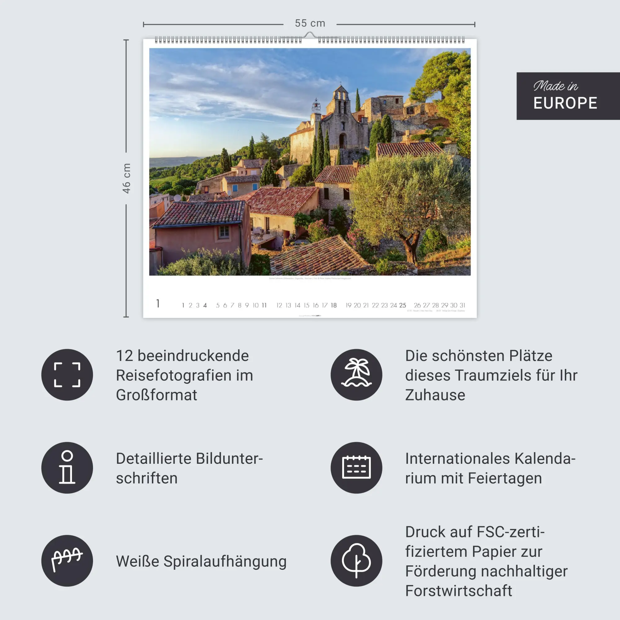 Bild: 9783839902608 | Provence Kalender 2026 - Blühende Lavendelfelder und malerische Dörfer