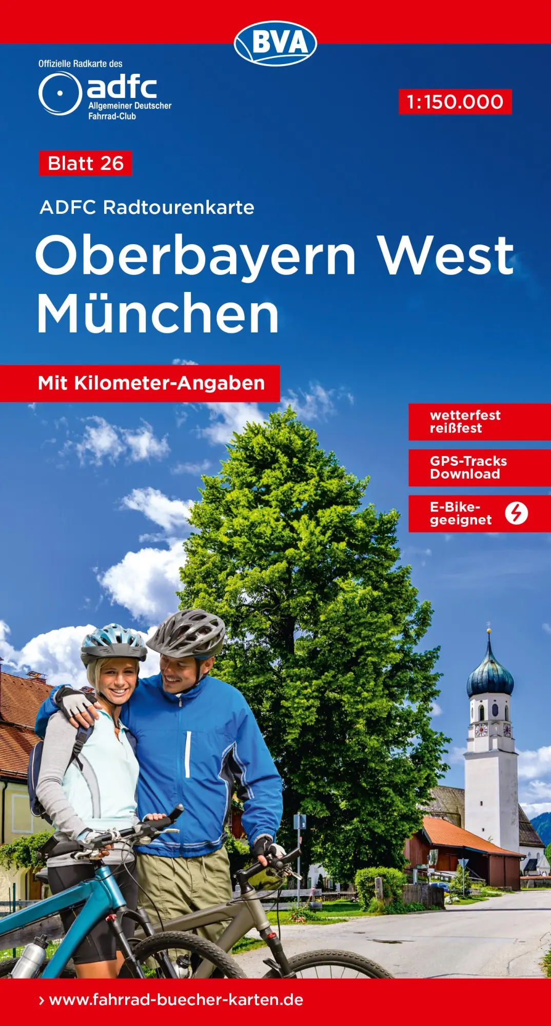 Cover: 9783969902608 | ADFC-Radtourenkarte 26 Oberbayern West München 1:150.000, reiß- und...