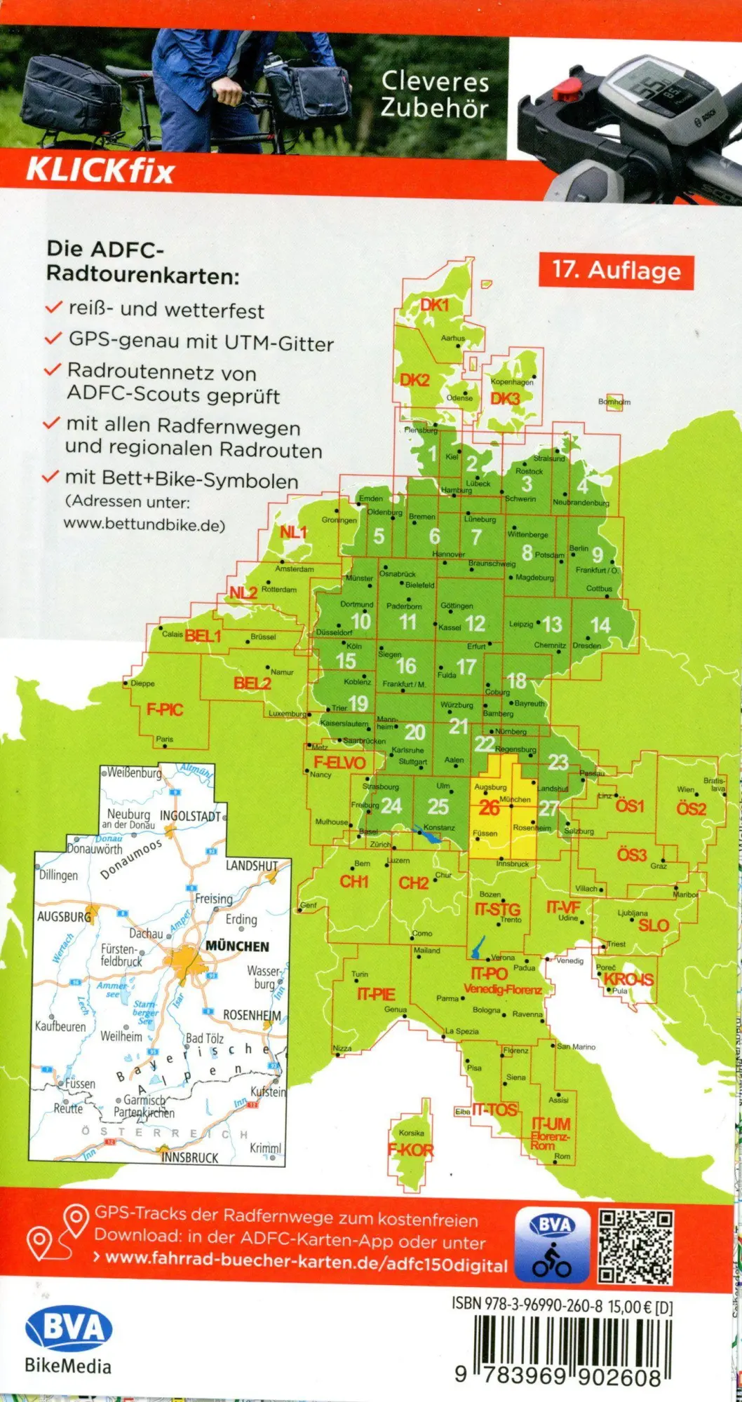 Bild: 9783969902608 | ADFC-Radtourenkarte 26 Oberbayern West München 1:150.000, reiß- und...