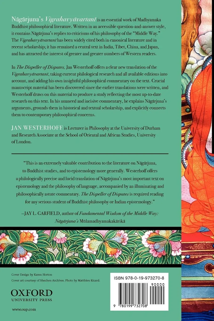 Rückseite: 9780199732708 | The Dispeller of Disputes | Nagarjuna's Vigrahavyavartani | Buch