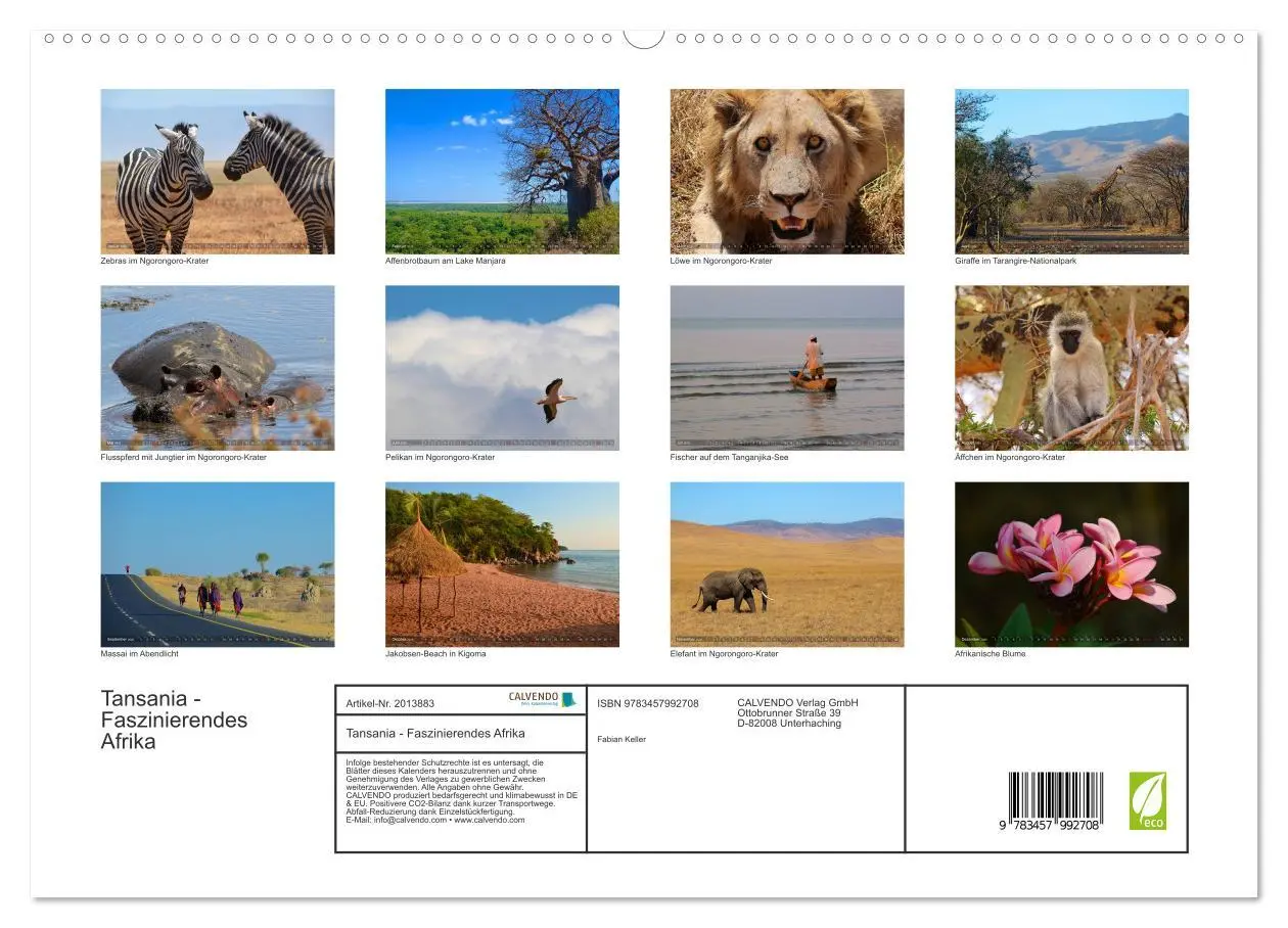 Bild: 9783457992708 | Tansania - Faszinierendes Afrika (hochwertiger Premium Wandkalender...