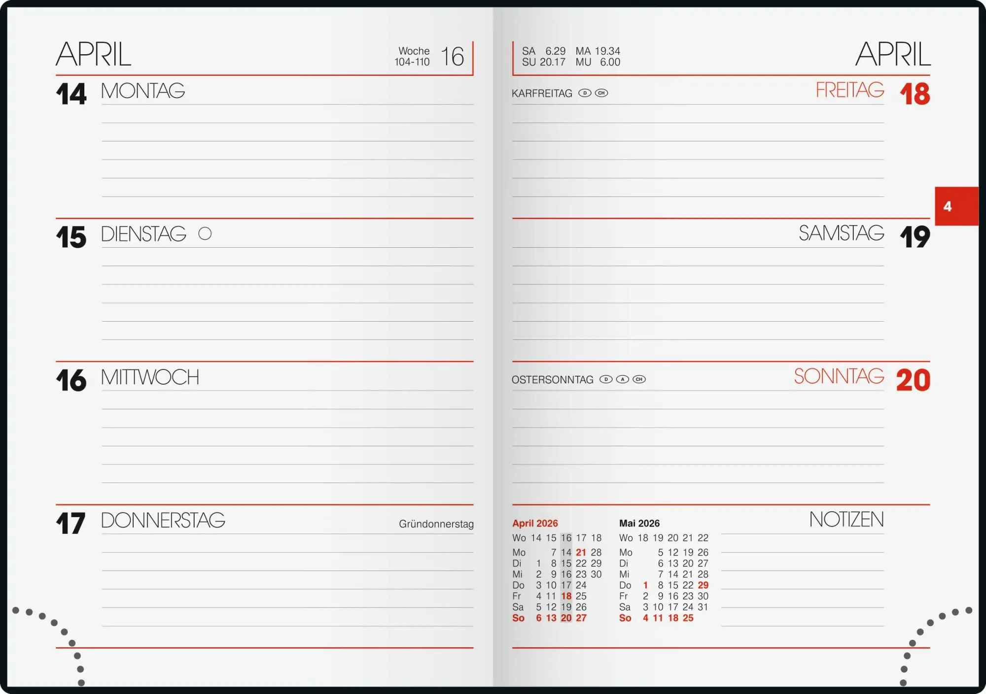 Bild: 4061947142808 | BRUNNEN 1073115016 Taschenkalender Mod. 731 2026 "Tropical" A6, Papier