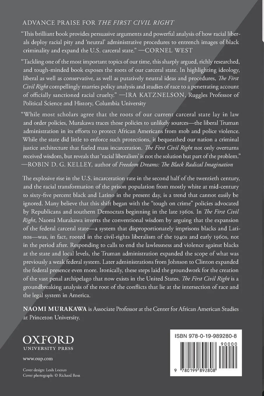 Rückseite: 9780199892808 | The First Civil Right | How Liberals Built Prison America | Murakawa