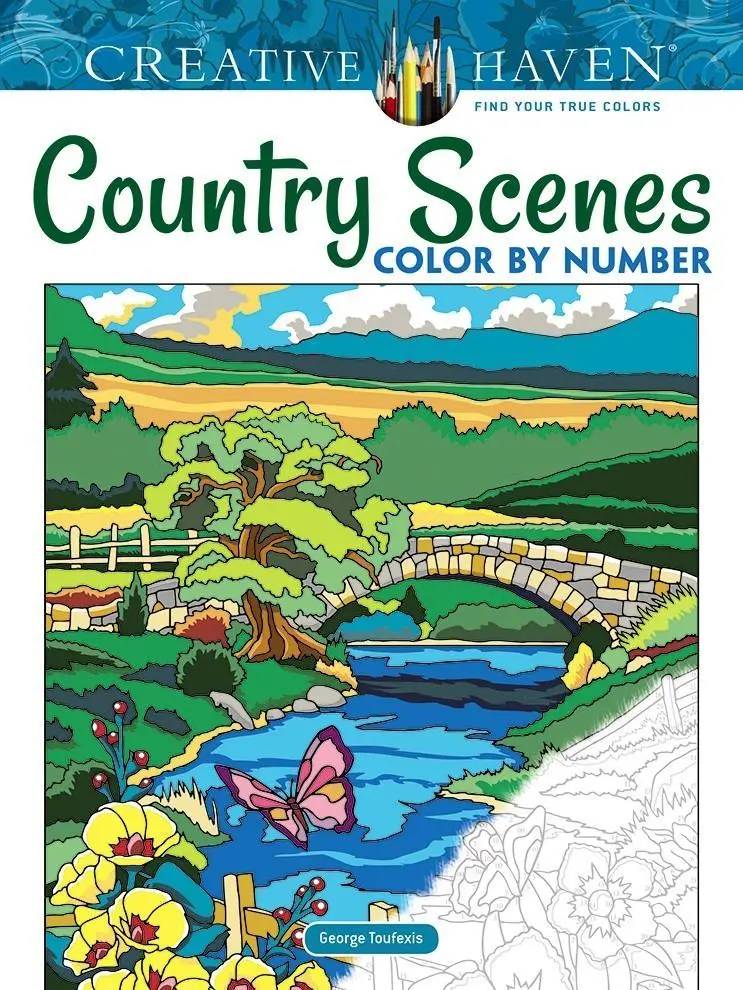 Cover: 9780486822808 | Creative Haven Country Scenes Color by Number Coloring Book | Toufexis