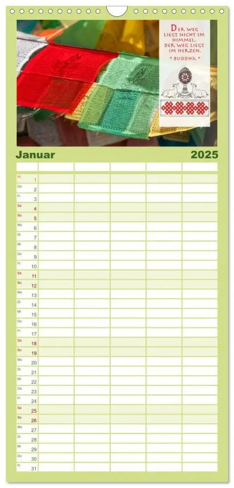 Bild: 9783457122808 | Familienplaner 2025 - BUDDHA im GLÜCK - Weisheiten aus Asien mit 5...