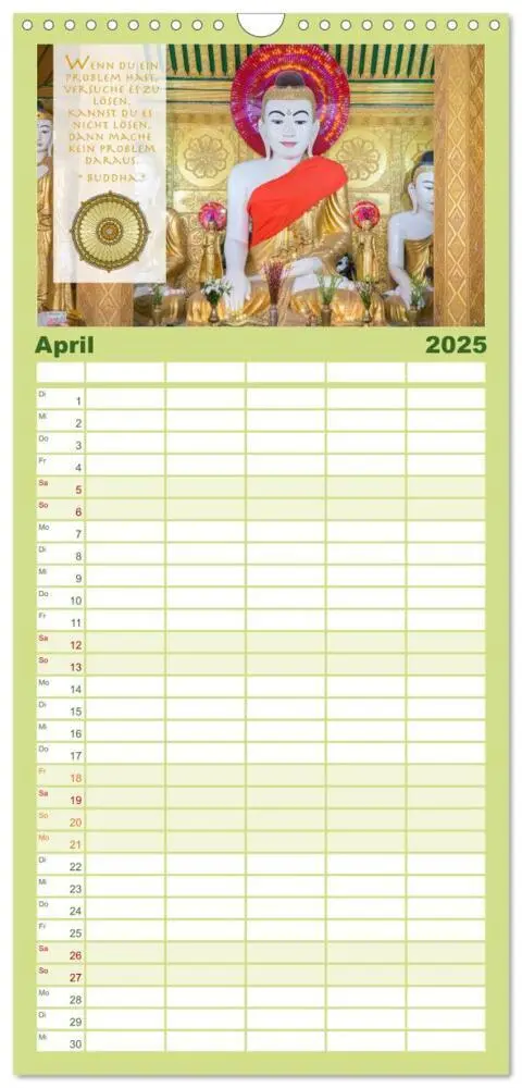 Bild: 9783457122808 | Familienplaner 2025 - BUDDHA im GLÜCK - Weisheiten aus Asien mit 5...