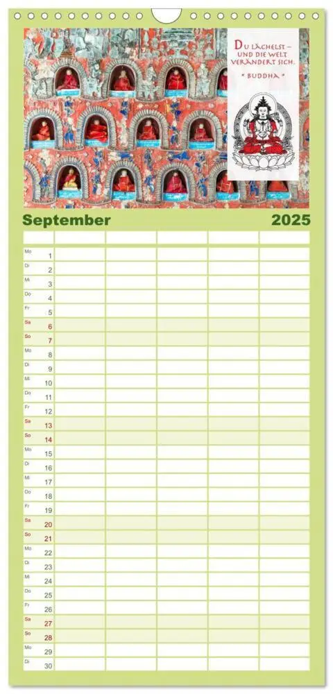 Bild: 9783457122808 | Familienplaner 2025 - BUDDHA im GLÜCK - Weisheiten aus Asien mit 5...