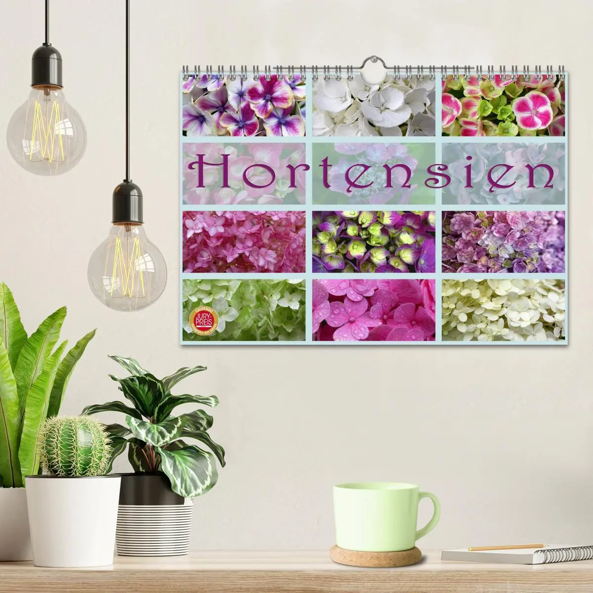 Bild: 9783516142808 | Hortensien / Geburtstagskalender (Wandkalender 2026 DIN A4 quer),...