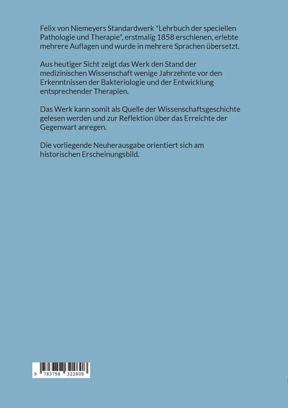 Rückseite: 9783758322808 | Lehrbuch der speciellen Pathologie und Therapie | Felix Niemeyer