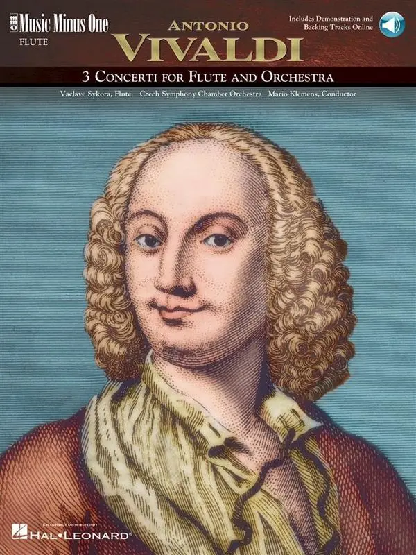 Cover: 9781596152908 | 3 Concerti for Flute &amp; Orchestra | Music Minus One Flute | Vivaldi