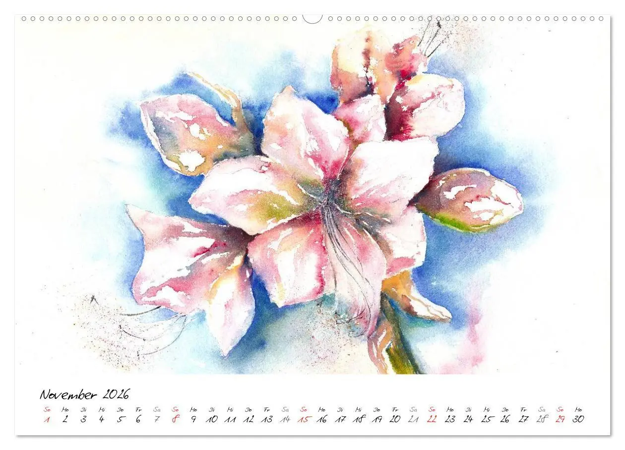 Bild: 9783457972908 | Blumen Blüten Aquarelle (Wandkalender 2026 DIN A2 quer), CALVENDO...