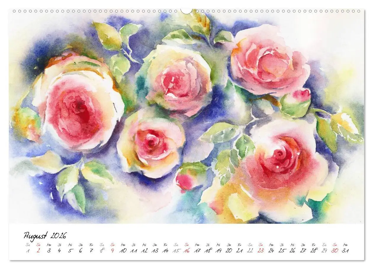 Bild: 9783457972908 | Blumen Blüten Aquarelle (Wandkalender 2026 DIN A2 quer), CALVENDO...