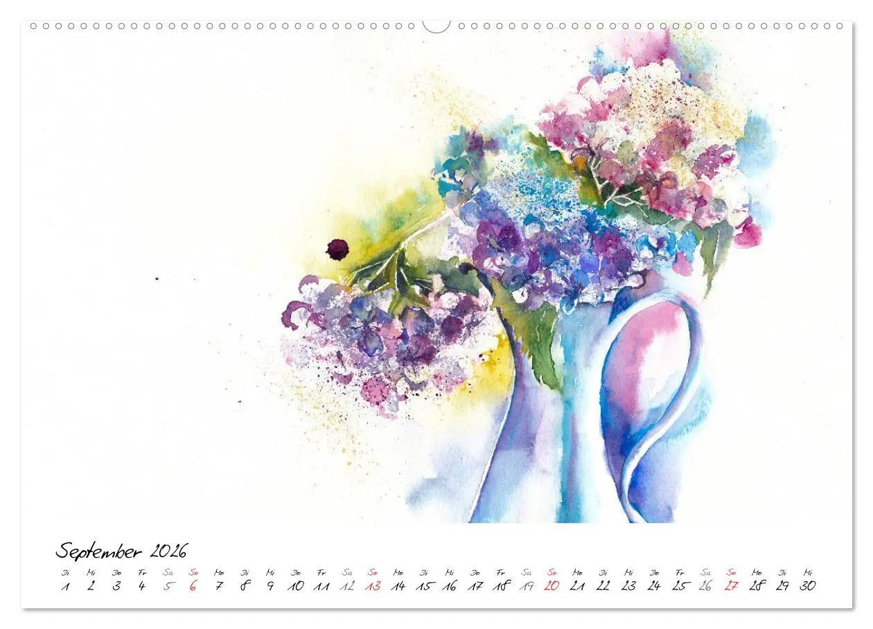 Bild: 9783457972908 | Blumen Blüten Aquarelle (Wandkalender 2026 DIN A2 quer), CALVENDO...
