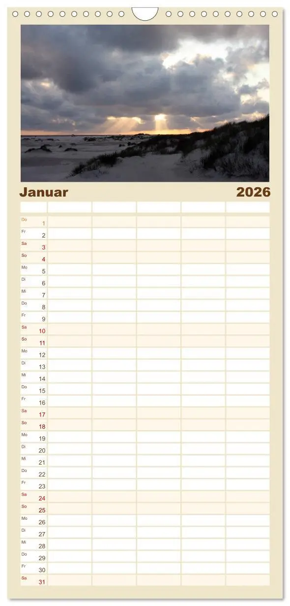 Bild: 9783516512908 | Familienplaner 2026 - Die Insel Amrum mit 5 Spalten (Wandkalender,...