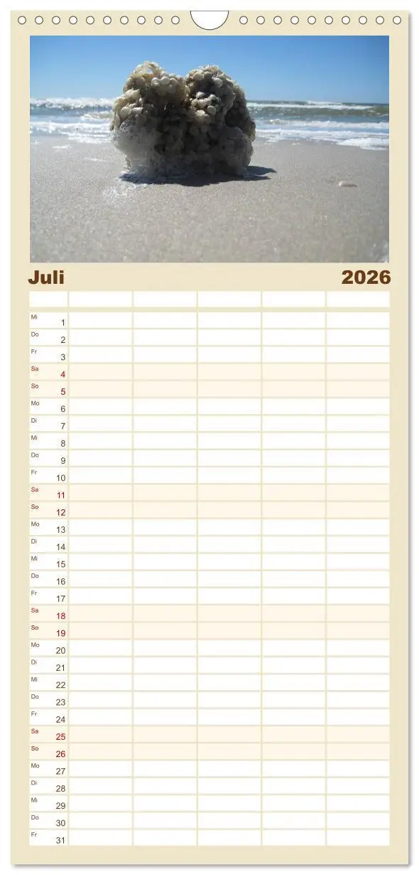 Bild: 9783516512908 | Familienplaner 2026 - Die Insel Amrum mit 5 Spalten (Wandkalender,...