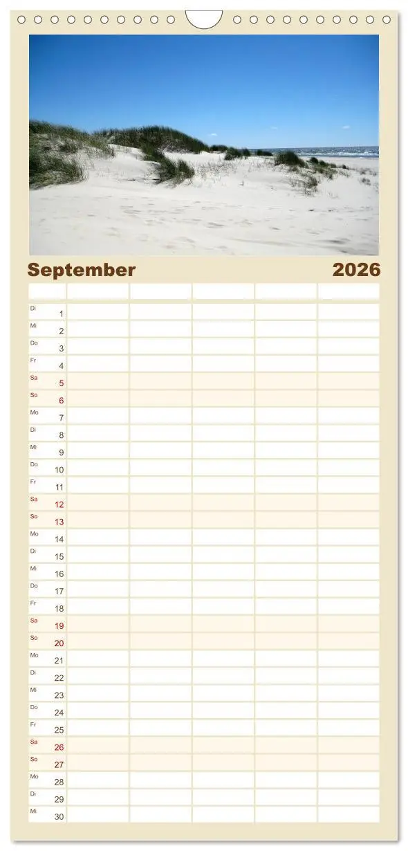 Bild: 9783516512908 | Familienplaner 2026 - Die Insel Amrum mit 5 Spalten (Wandkalender,...