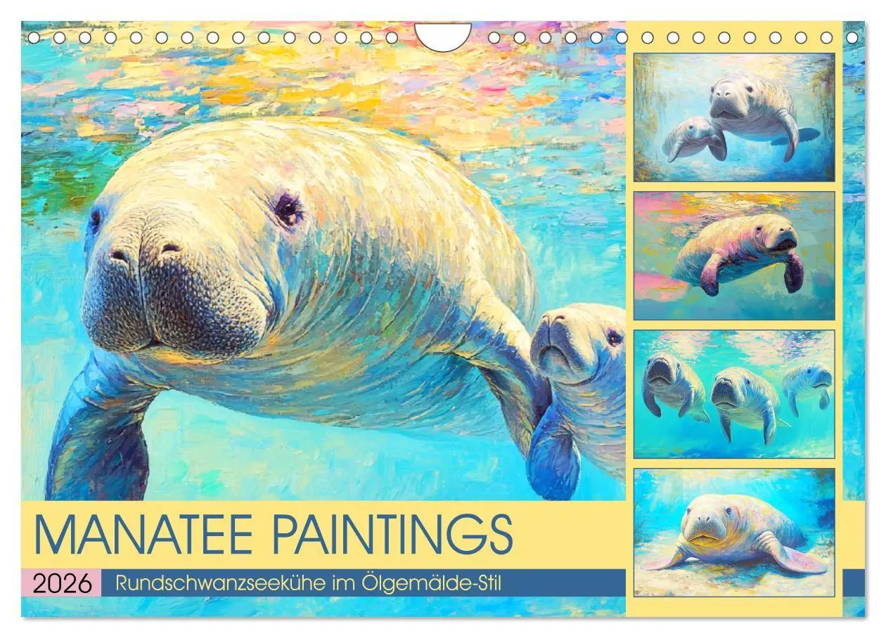 Cover: 9783457313008 | Manatee Paintings. Rundschwanzseekühe im Ölgemälde-Stil...