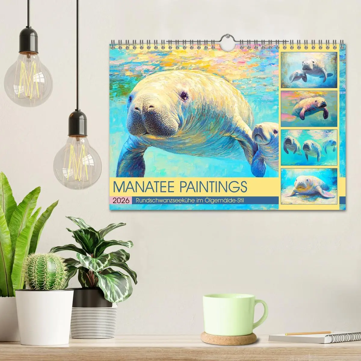 Bild: 9783457313008 | Manatee Paintings. Rundschwanzseekühe im Ölgemälde-Stil...