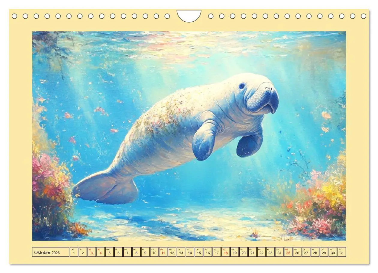 Bild: 9783457313008 | Manatee Paintings. Rundschwanzseekühe im Ölgemälde-Stil...