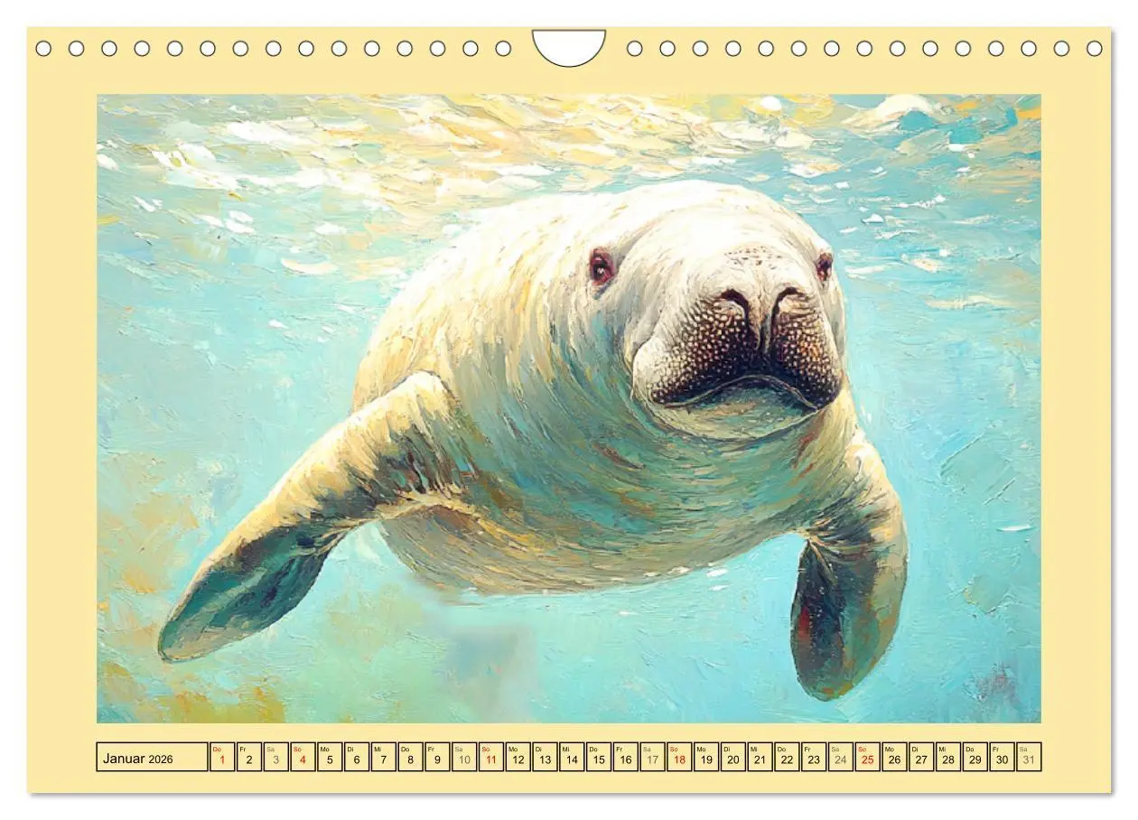 Bild: 9783457313008 | Manatee Paintings. Rundschwanzseekühe im Ölgemälde-Stil...