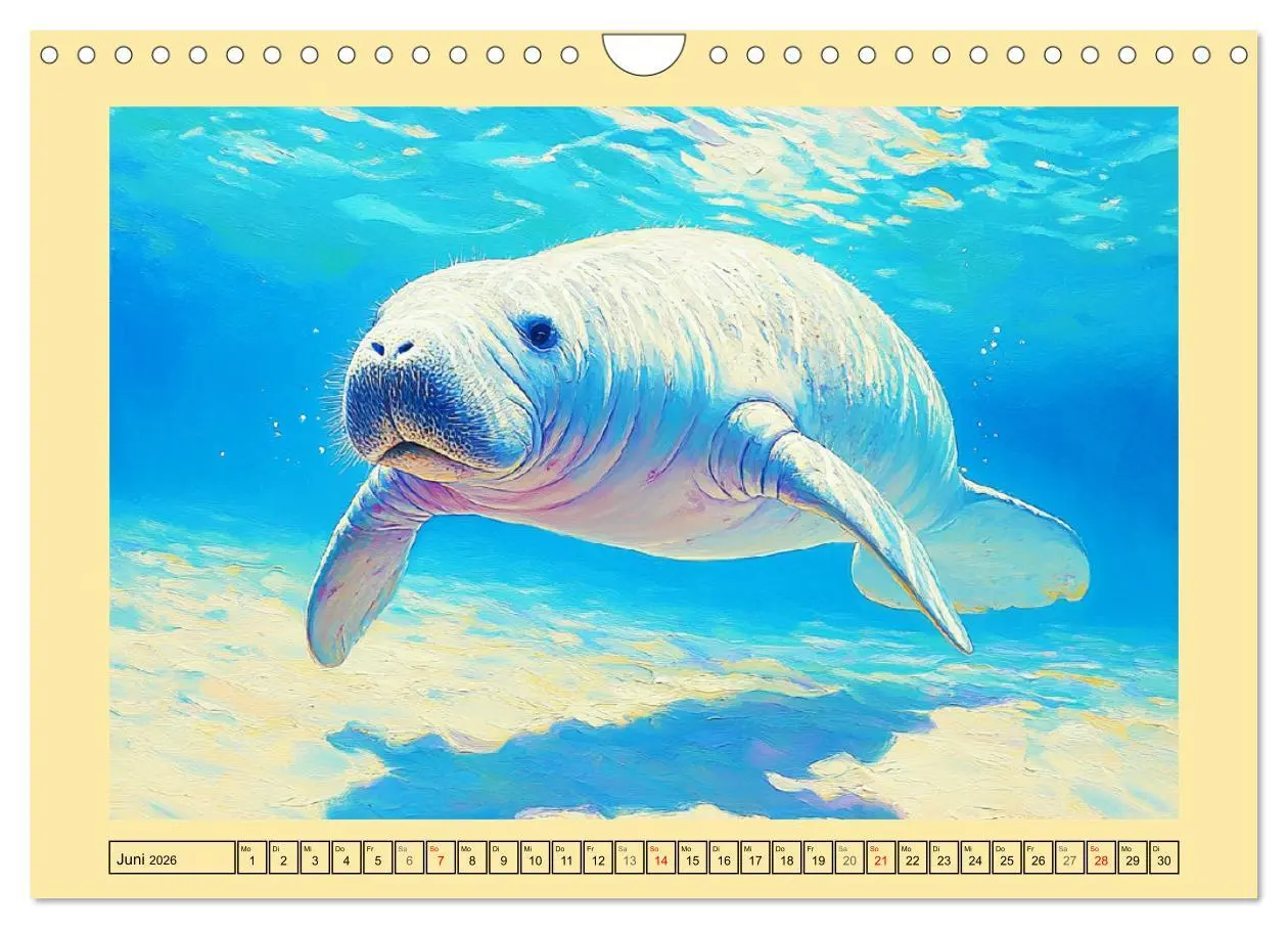 Bild: 9783457313008 | Manatee Paintings. Rundschwanzseekühe im Ölgemälde-Stil...