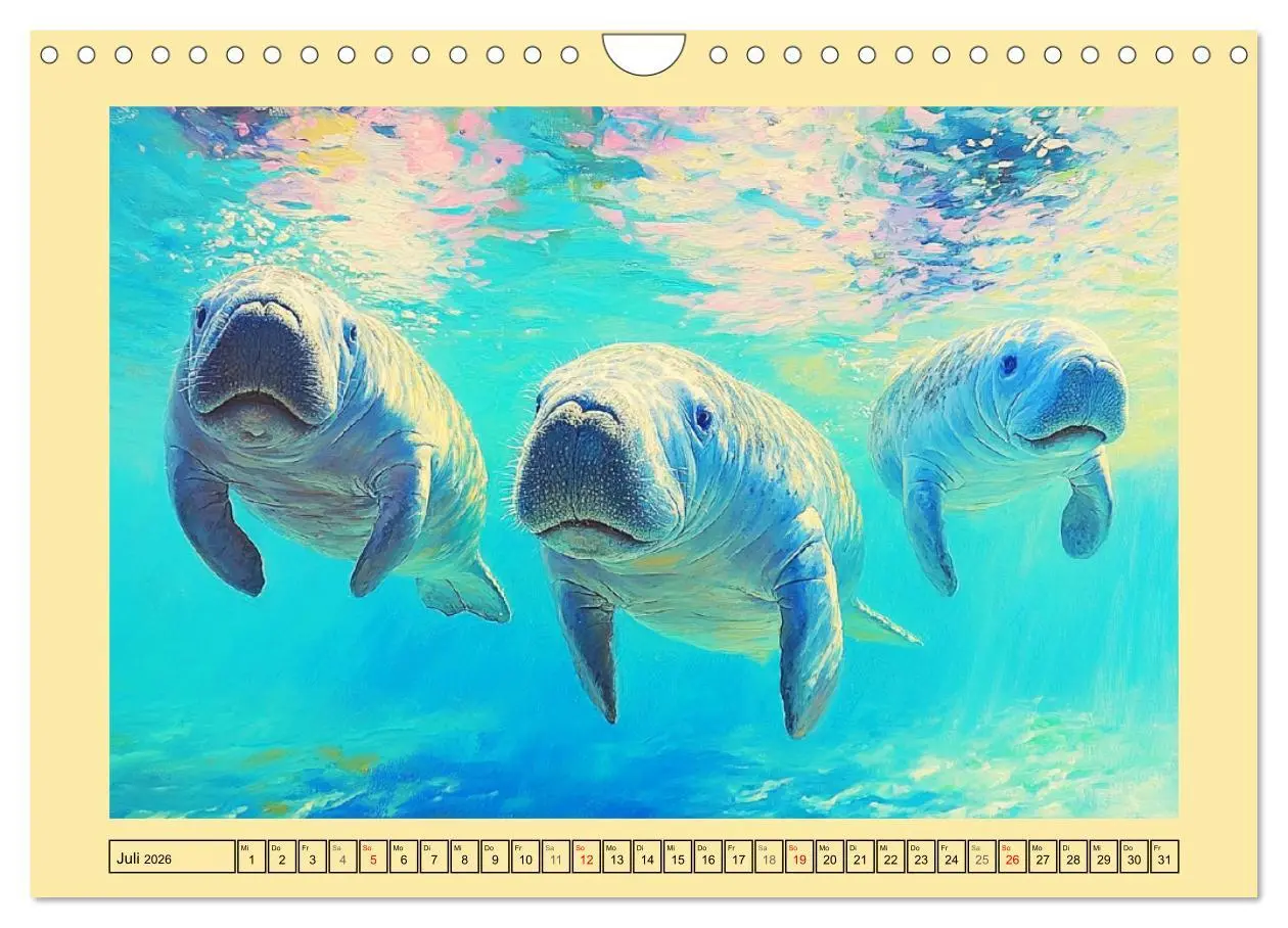 Bild: 9783457313008 | Manatee Paintings. Rundschwanzseekühe im Ölgemälde-Stil...