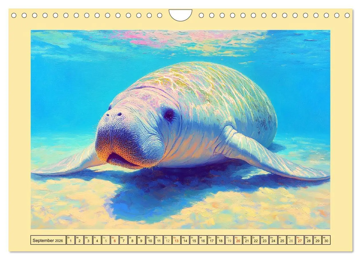Bild: 9783457313008 | Manatee Paintings. Rundschwanzseekühe im Ölgemälde-Stil...