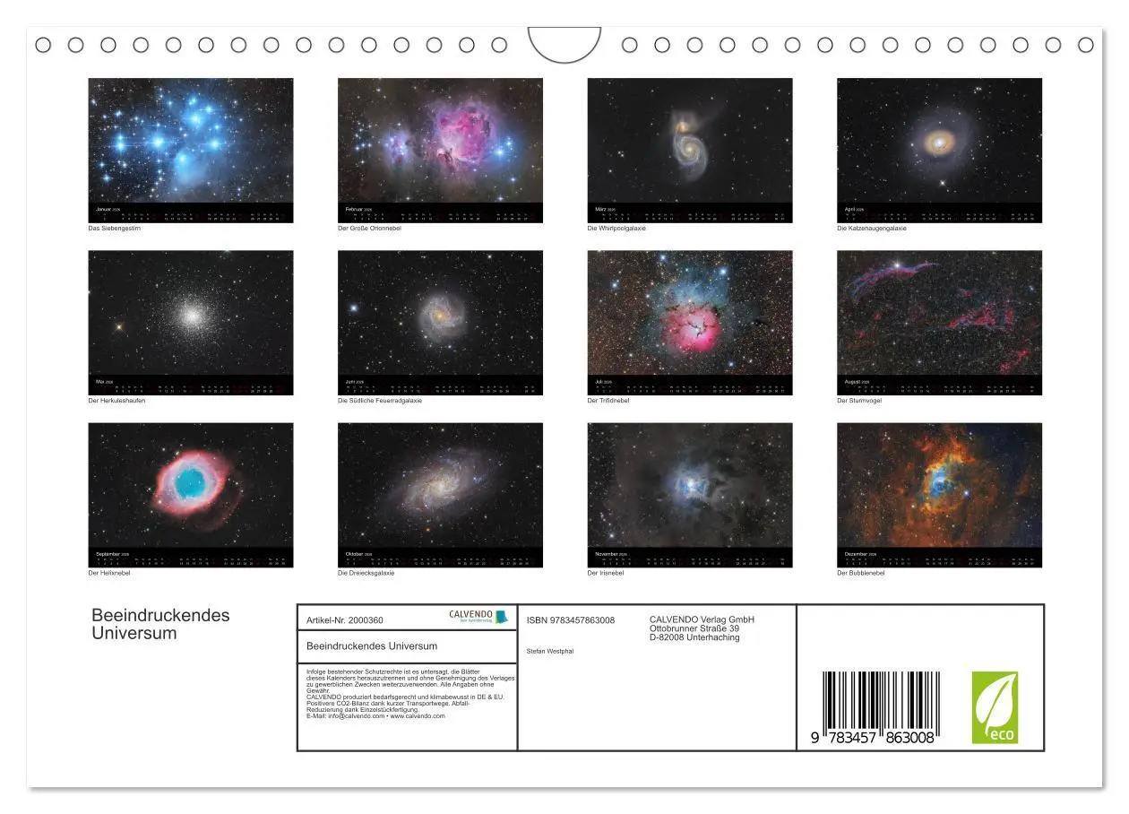 Bild: 9783457863008 | Beeindruckendes Universum (Wandkalender 2026 DIN A4 quer), CALVENDO...