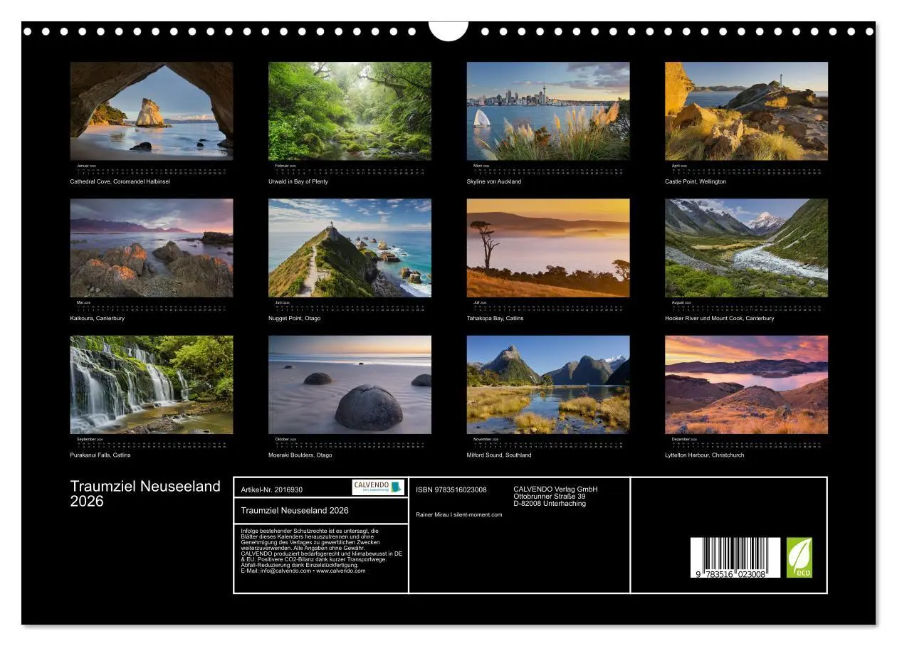 Bild: 9783516023008 | Traumziel Neuseeland 2026 (Wandkalender 2026 DIN A3 quer), CALVENDO...