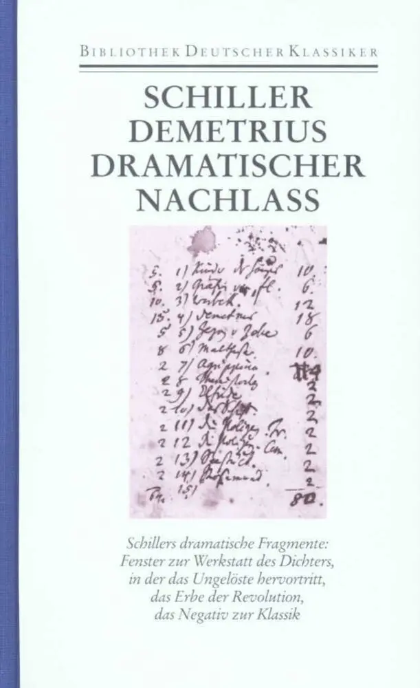 Cover: 9783618613008 | Demetrius, Dramatischer Nachlaß | Friedrich Schiller | Buch | 1113 S.