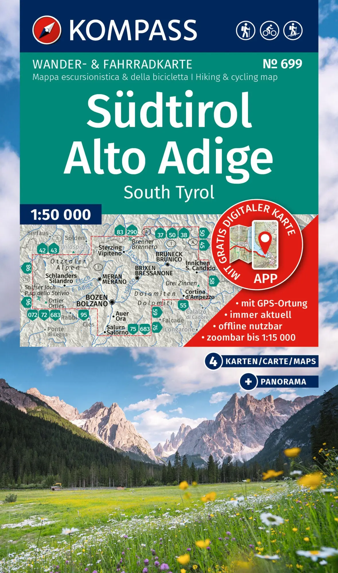 Cover: 9783991543008 | KOMPASS Wanderkarten-Set 699 Südtirol / Alto Adige / South Tyrol (4...